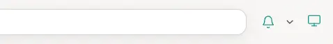 The top bar with the desktop alerts screen icon turned on and shown in teal.