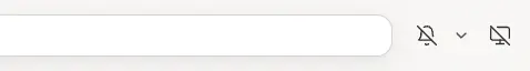 The top bar with the bell icon for sound alerts turned off, a small arrow beside it, and the desktop alerts icon.