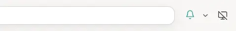 The top bar with the bell icon turned on and shown in teal.